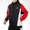 Jordan Spliced Basketball Sports Hooded Logo Jacket Men Jackets Black Red CV2241-010