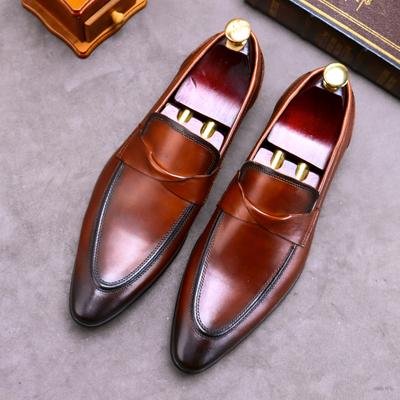 British Retro Business Dress Genuine Leather Cowhide Shoes Casual Leather Shoes Wedding