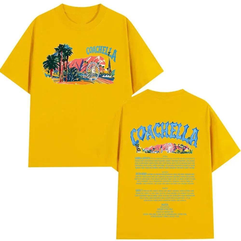 Hot Sale Coachella 2026 Collection Indio California Graphic Print T-shirt Men Women Summer New Tee Loose Casual Oversized Streetwear Harajuku Top