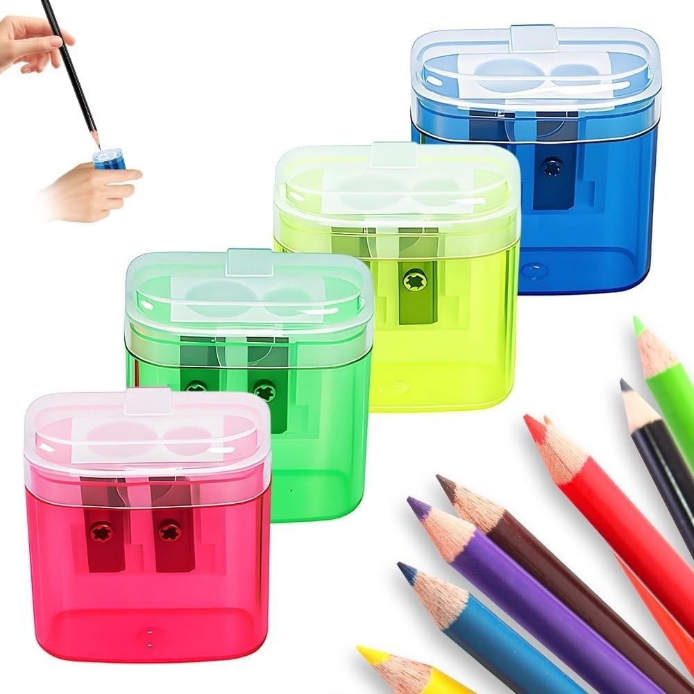 Dual Holes Pen Sharpener With Lid Pencil Sharpening Tool New Pencil Sharpeners Student Stationery