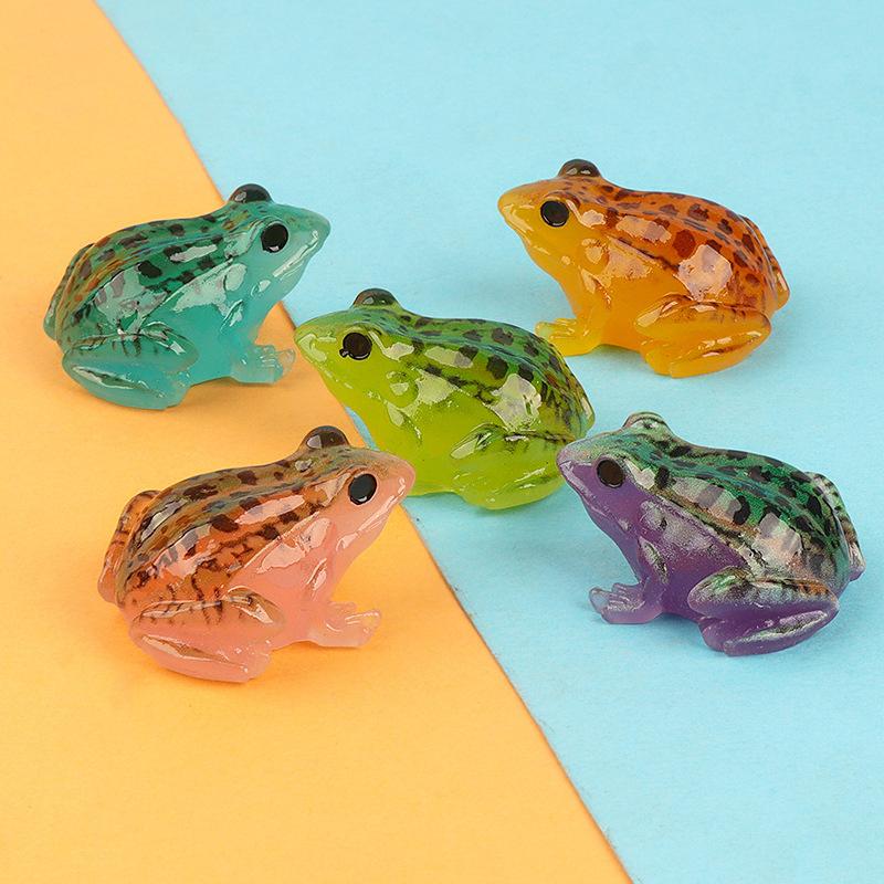 10 Pcs Noctilucent Poupée Grenouille Miniatures Maison de Poupée Mignon Nain de Jardin Féérique Décor Mousse Terrarium Artisanat Fournitures Bonsaï Bricolage Figurine