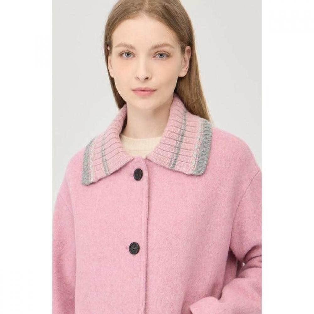 Benetton Knit Collar Wool Coat Bact64561