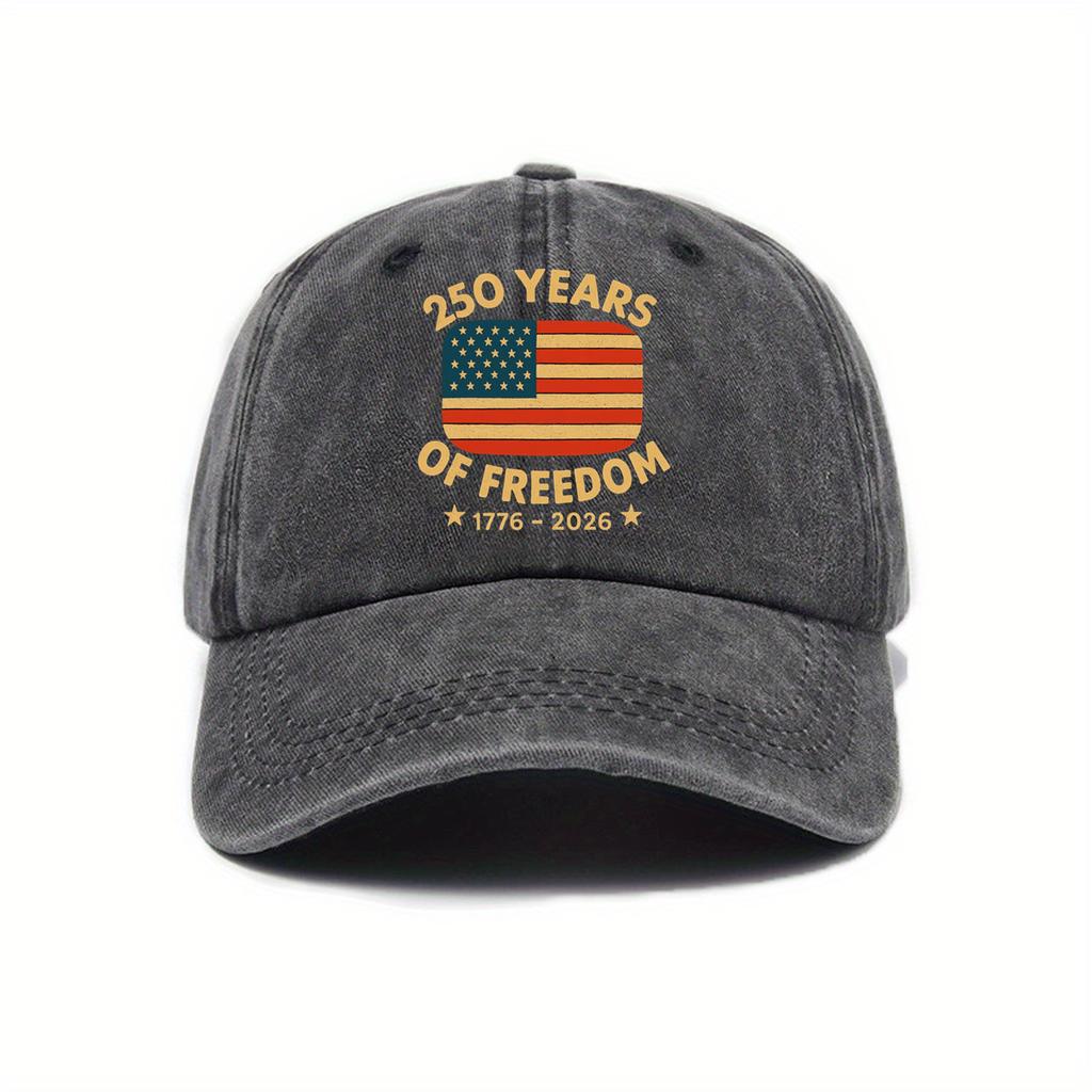 Popular Baseball Cap Men's American Anniversary Print American Retro Style Fashion Curved Brim Hat