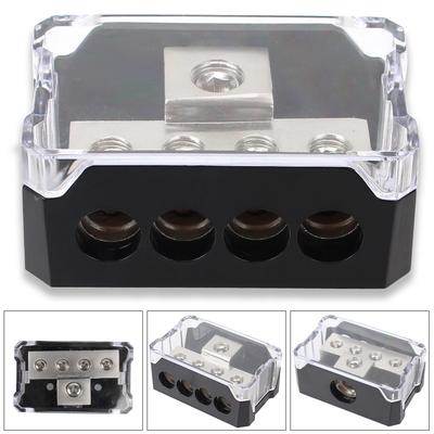 Auto Junction Box Automotive Electronic Parts 4 Way Ground Box Multi-functional for Car Audio Stereo Amplifier 4GA Out Distribution Blocks
