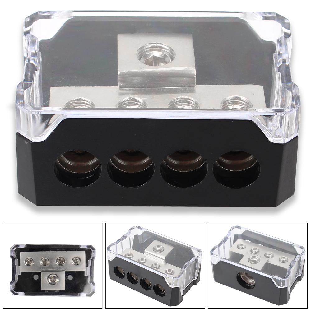Auto Junction Box Automotive Electronic Parts 4 Way Ground Box Multi-functional for Car Audio Stereo Amplifier 4GA Out Distribution Blocks