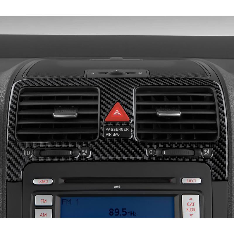 For VW Jetta V Golf V MK5 R32 GTI Plus Variant, Central Air Outlet Panel, Carbon Fiber Interior Sticker, Car Trim Accessories