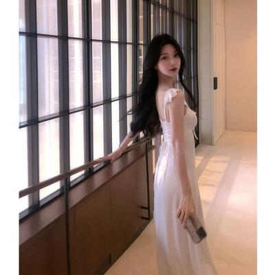 Gentle Wind White Suspender Halter Dress Children's Summer 2026 New Seaside Vacation Temperament Beautiful Long Dress