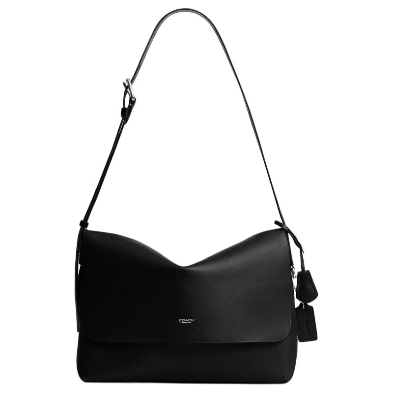 Coach LUDLOW 33 Markenlogo Rindsleder Umhängetasche Groß Herren Schwarz
