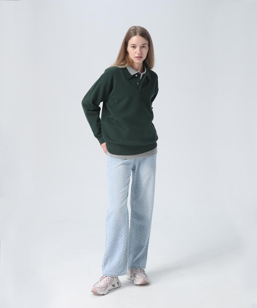 Beullumeol Pbt Wool Polo Neck Knit - Green