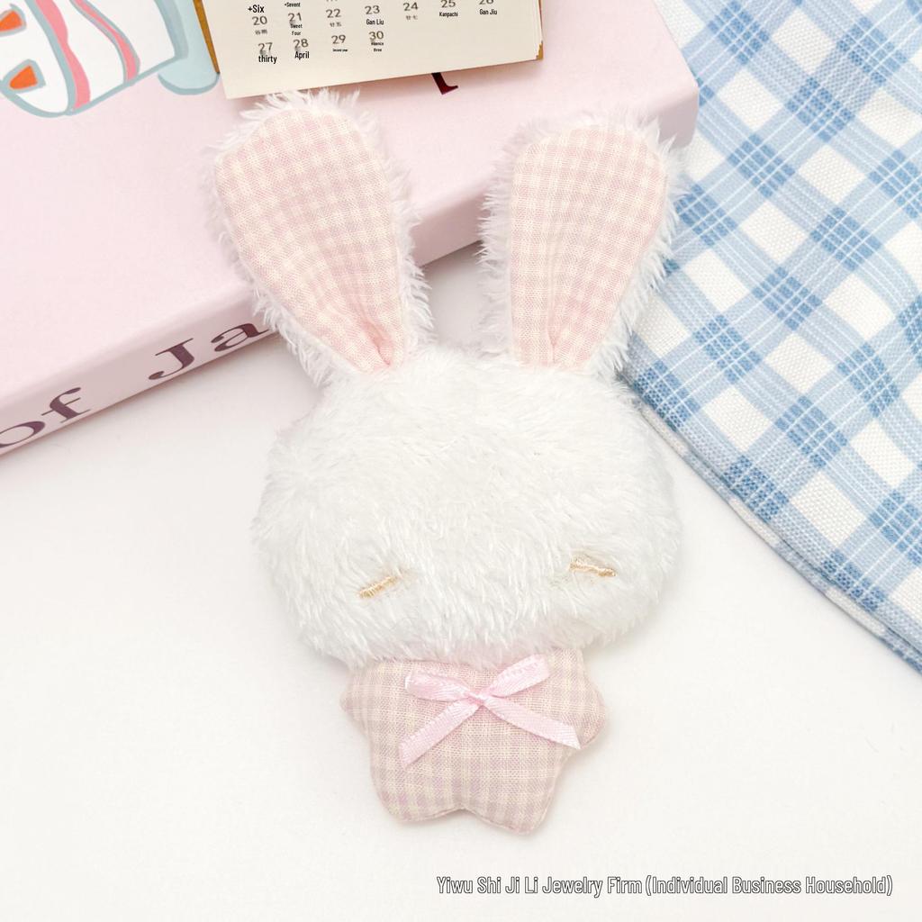 Adorable Calming Rabbit Plush Pendant: Soft Korean-Style Brooch & Children's Hair Accessory