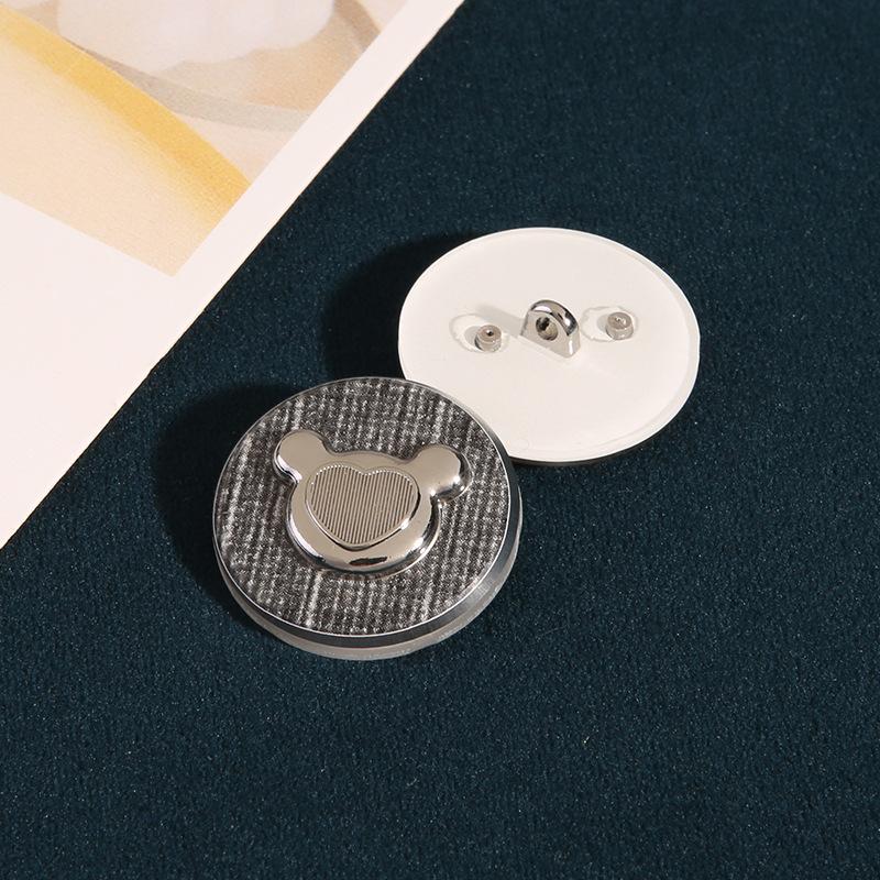 

Круглые пуговицы с изображением головы медведя из мультфильма, универсальные пуговицы для мужской и женской одежды, пальто, кардигана, металлические пуговицы для детского свитера, высококачественные пуговицы 3 #Silver * 28L = 18.0 MM * Round