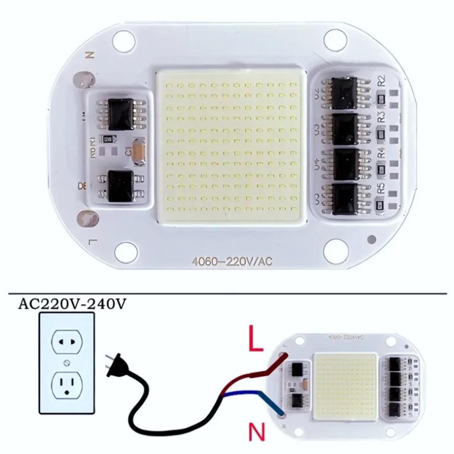 AC220V LED COB Chip 50W Light Source No Need Driver for LED Lamp Beads Flood Light Spotlight Lamp High Brightness Chip