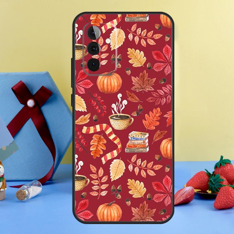 Autumn Leaves Fall Fox Pumpkin Cover For Samsung Galaxy A53 A33 A23 A52 A32 A22 A12 A51 A71 A15 A25 A13 A14 A34 A54 Case