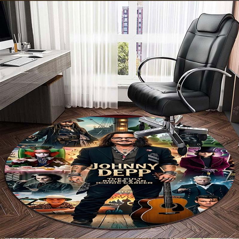 Captain Jack Sparrow Print Round Rug, Washable Floor Carpet, For Entryway Dorm Laundry Room Office Study, Home Decor Birthday Christmas Gift