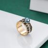Hawaiian Ring Diamond Freshwater Baroque Pearl Style Ring Gold Plated Jewelry