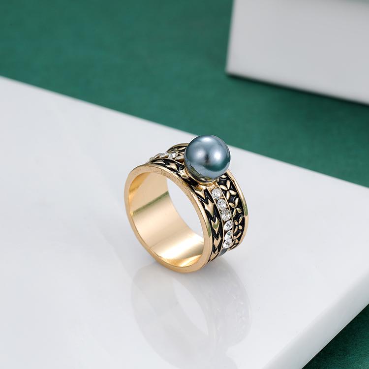 Hawaiian Ring Diamond Freshwater Baroque Pearl  Style Ring Gold Plated Jewelry hawaiian&7