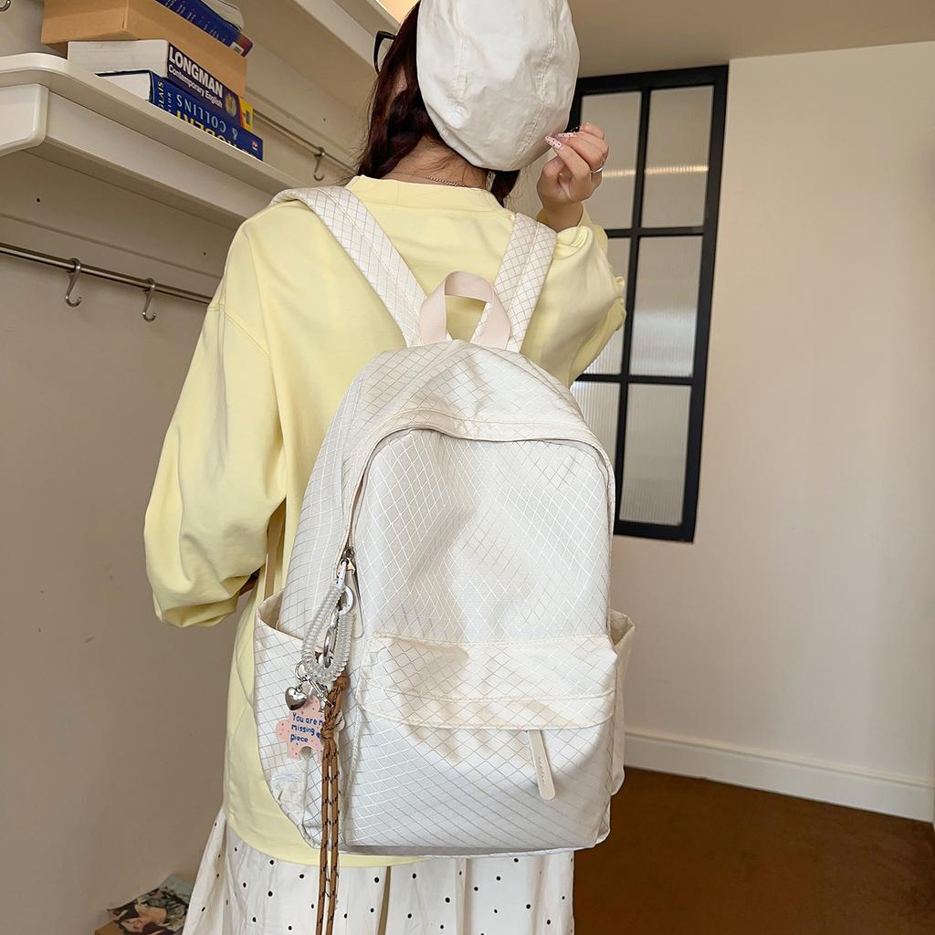 Schoolbag retro Hong Kong style plaid backpack 1011 new large capacity junior high school schoolbag women travel backpack