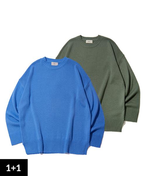 UNLC [1+1] Soft Overfit Round Knit [9Color]
