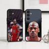Basketball M-Michael J-Jordan Phone Case For Samsung  A73,72,71,A52,51,40,41,A22,A32,31,A13, Soft Black Shell