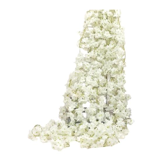 70,8" Künstliche Kirschblüten-Girlande für Frühlingsdekoration, Kunstseidenblumen-HängeRanken für Zuhause, Hochzeitsbogen, Party, Büro, Garten-Dekor