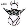 Cat Gift for Home Acrylic Hanging Pendant with Chain, Animal Ornament Window Light Translucent Wall Decor, Cute Lover Room Decoration