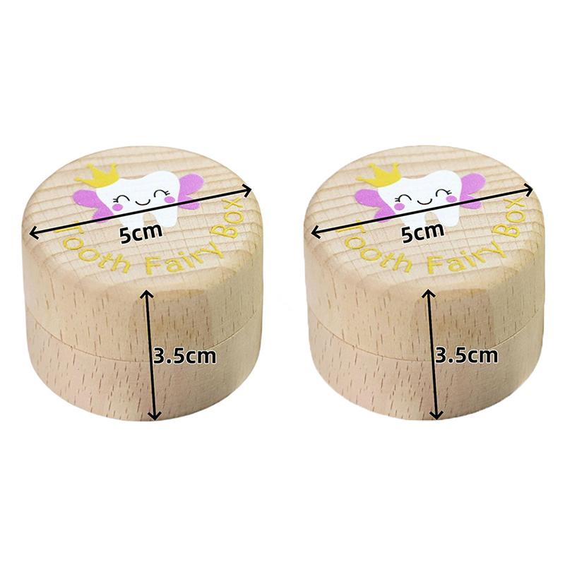 New Solid Wood Baby Tooth Box Children's Tooth And Fetal Hair Storage Box Round Tooth Fairy Teeth Replacement Storage Box