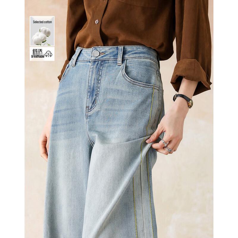 Demanar Cloud Oxygen Cotton Blend Petite Wide Leg Jeans L