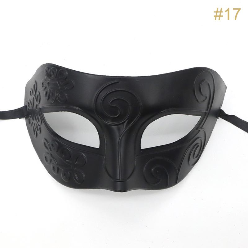 1PC Masquerade Mask Vintage Prince Mask Black Antique Copper Half Face Mask Plastic Halloween Costume Party Mask Women Men