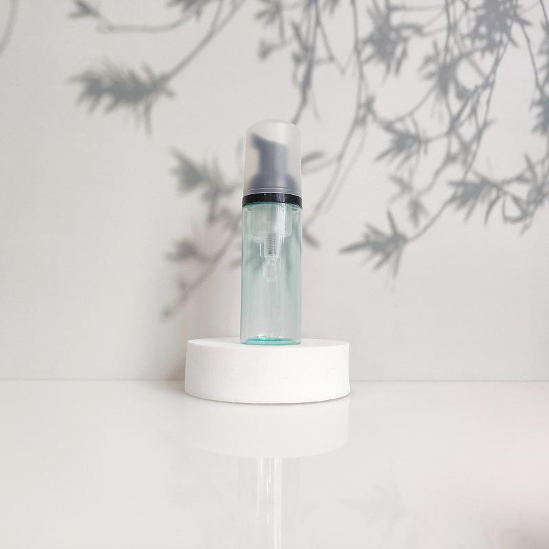 60ml Portable Transparent Green Facial Cleanser Foaming Bottle