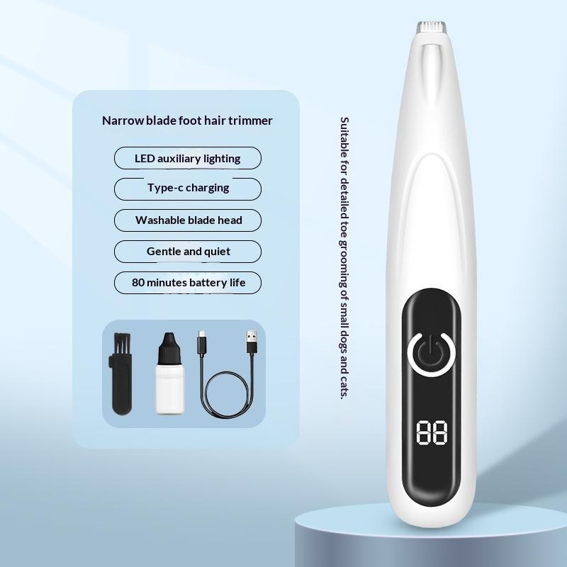Cat Foot Shaving Hair Dogs Foot Shaving Hair Rechargeable LED Light Waterproof Hair Shaving Foot Shaving Hair Pet Electric Clipper Electric Clipper