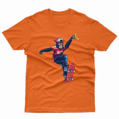 Grappige Aap Skateboard Fun Sporten Cartoon Dier Volwassenen Kinderen T-shirt