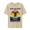 Here For The Dogs T-shirt Pure Cotton s Tops T Shirt Printed Tshirts Fitness Tight Tops & Tees Prevailing Round Neck