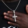 Copper Inlaid Zirconium High-end Heavy Industry Cross Pendant Light Luxury Religious Jewelry Cuban Chain Accessories Men