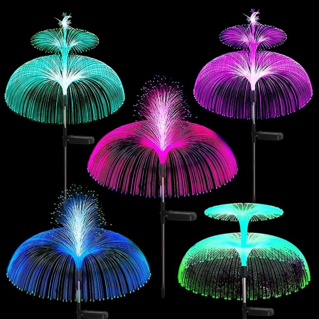Waterproof Solar Jellyfish Reed Lawn Lamp - Outdoor Luminous Decoration