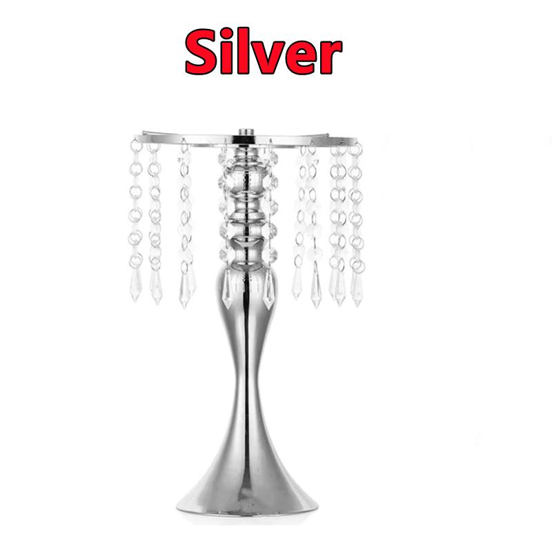 

2 цвета хрустальный цветок центральный элемент подставка металлический подсвечник дорожный свинцовые цветы подсвечник свадебный декор для дома европейский S-13x20x26cm серебряный