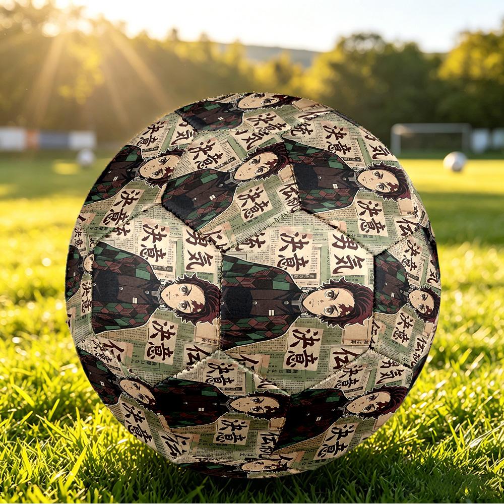 Demon Slayer Size 5 Soccer Ball, Durable Standard Football For Training Match Outdoor Sports