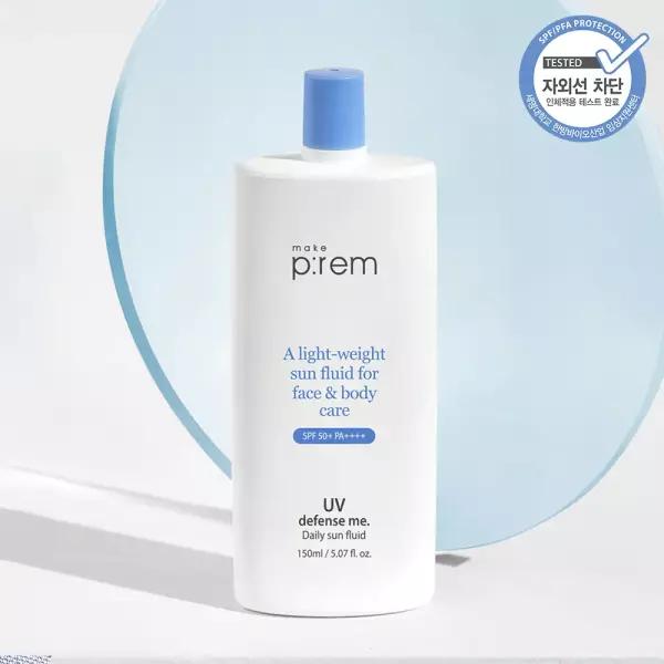 Make P:REM UV Defense Me Daily Sun Fluid 150ml, providing a refreshing, non-sticky hydration