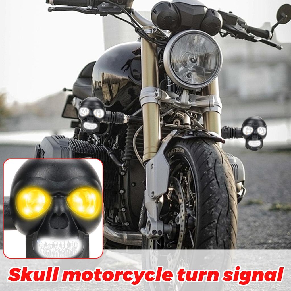 12V Skulls Motorcycle Turn Signal LED Modified Headlights Motorcycle Auxiliary Lights Maintenance Lights