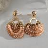 European and American Silver Needle Crystal Beads Beaded Round Pendant Earrings Simple Fashion Earrings Exquisite Versatile Earrings Women