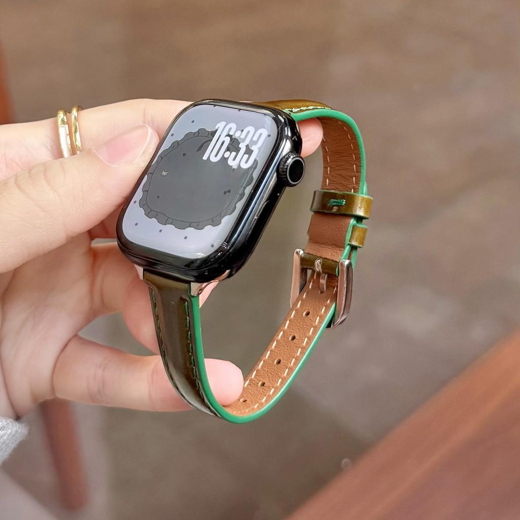 Hochwertiges geöltes Lederarmband für Apple Watch 49 46 45 44 42 41 40mm Mädchen Geschenk für IWatch Vollständige Serienmodelle S11 S10 S9 S8 S7