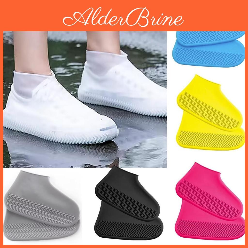 1pair Shoe Covers Waterproof Rain Men Women Kids Reusable Boot Overshoes Antislip Silicone Rainproof Foldable Portable Cycling Outdoor Shoes Covers