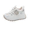 2025 spring new casual inner heightening platform mesh dad shoes lace-up color matching student sports shoes small single shoes