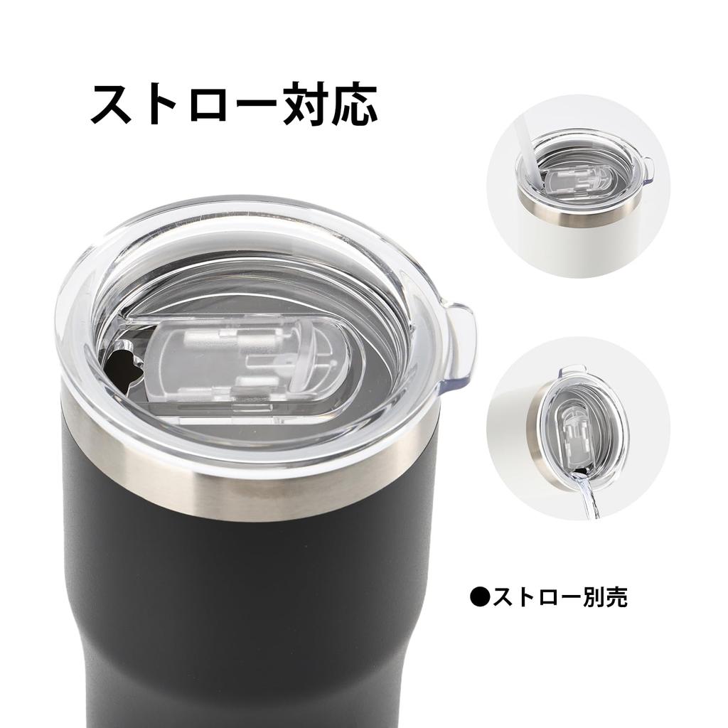 SANTECO TROSA Series Vacuum Insulated Tumbler with Keeps Drinks Hot or Stainless Wide Mouth White Lid, Cold, Stylish, 18/8 Steel, BPA-Free,
