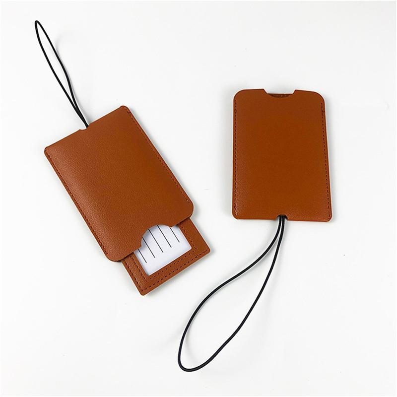 Portable Luggage Tag Travel Accessories Pu Leather Suitcase Identifier Name Address Tags