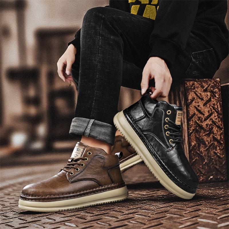 Meeste nahast saapad käsitsi valmistatud välissaapad meeste pahkluusaapad vabaajajalatsid töösaapad