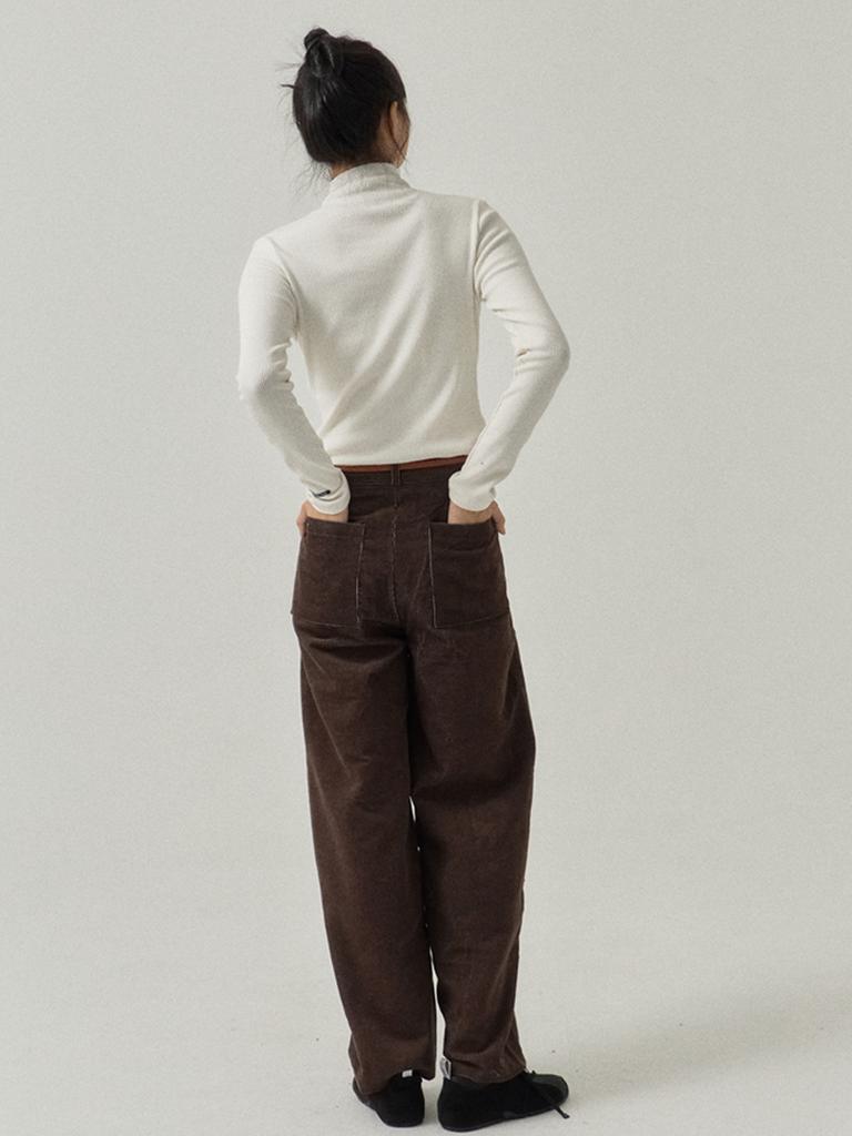 SORRY, TOO MUCH LOVE High Neck Button Down Ribbed Top_Ivory