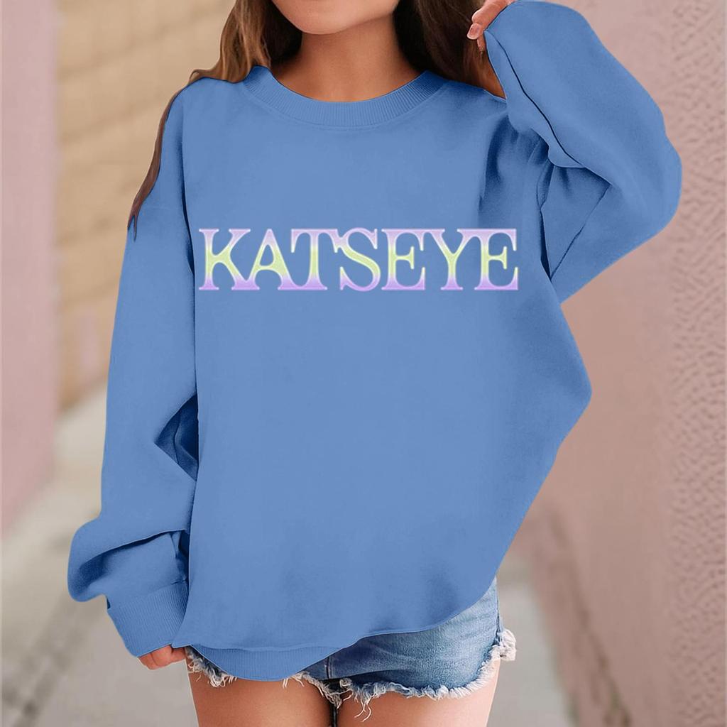 Kids Long Sleeve Printed Neck Sweatshirt Casual Pullover Top for Boys and Girls