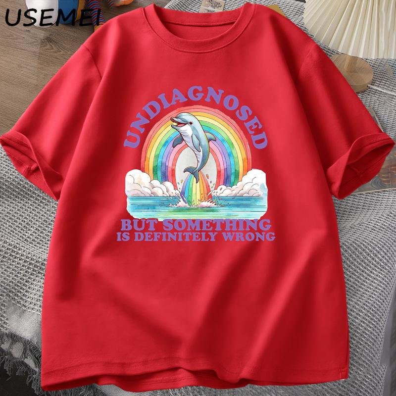 Undiagnosed But Something Is Definitely Wrong TShirt Vintage Unisexs Clothes Summer Cotton Short Sleeve T Shirt Loose Tops XL