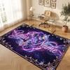 Alfombra de Piso de Terciopelo de Cristal con Tema de Jardín Floral Alfombra Cálida con Texto de Nombre Personalizado Decoración del Hogar