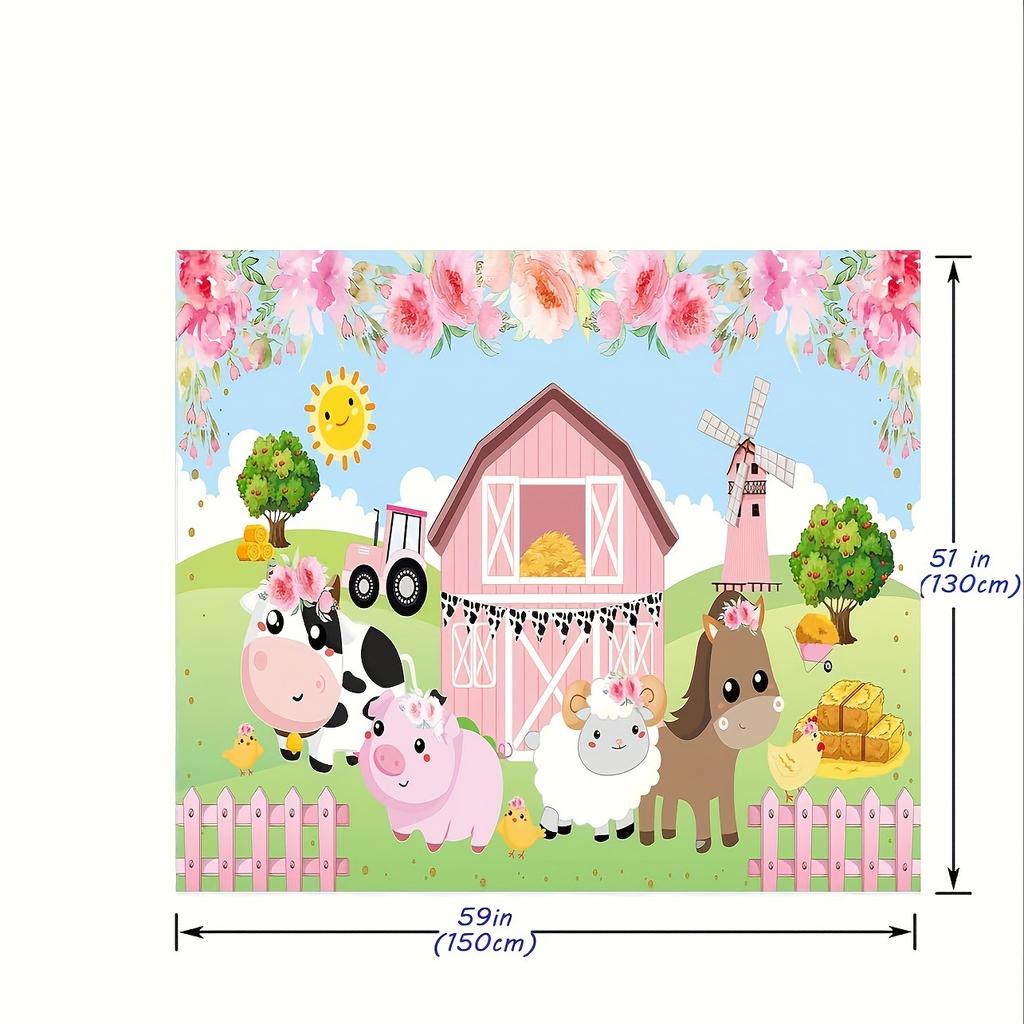 Farm Animal Party decoration Banner Birthday Party supplies Background Photo Booth banner decoration